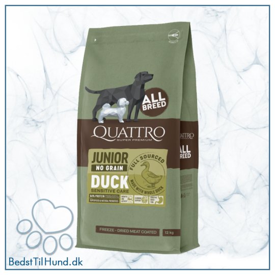 Quattro Super Premium, No Grain All Breed Junior, Duck 12kg