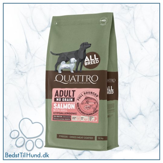 Quattro Super Premium No Grain All Breed Adult, Salmon & Krill 12kg