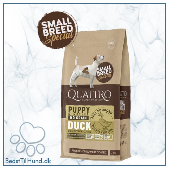 Quattro Super Premium No Grain Small Breed Puppy & Mother, Duck 7kg