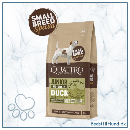 Quattro Super Premium No Grain Small Breed Junior, Duck 7kg