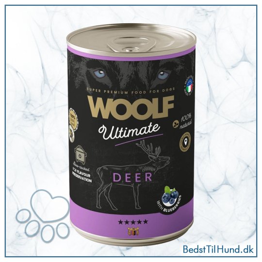 Woolf Ultimate V&aring;dfoder, Deer with Blueberry, 400g